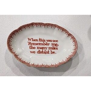 Mottahedeh Williamsburg "Remember Me" Verse Porcelain Trinket Dish Tray Portugal